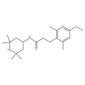 3-[4,6-dimethyl-2-(methylsulfanyl)pyrimidin-5-yl]-N-(2,2,6,6-tetramethylpiperidin-4-yl)propanamide Structure