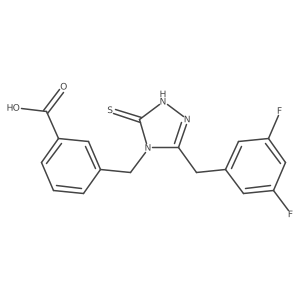3-{[3-(3,5-difluorobenzyl)-5-sulfanyl-4H-1,2,4-triazol-4-yl]methyl}benzoic acid结构式