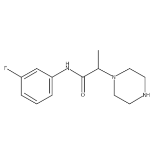 N-(3-fluorophenyl)-2-(piperazin-1-yl)propanamide结构式