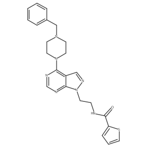 N-(2-(4-(4-benzylpiperazin-1-yl)-1H-pyrazolo[3,4-d]pyrimidin-1-yl)ethyl)thiophene-2-carboxamide Structure