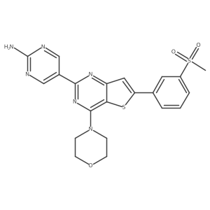 5-(6-(3-(Methylsulfonyl)phenyl)-4-morpholinothieno[3,2-d]pyrimidin-2-yl)pyrimidin-2-amine Structure
