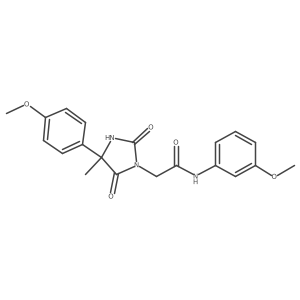N-(3-methoxyphenyl)-2-[4-(4-methoxyphenyl)-4-methyl-2,5-dioxoimidazolidin-1-yl]acetamide Structure