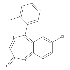 7-Chloro-5-(2-fluorophenyl)-1,4-benzodiazepin-2-one结构式