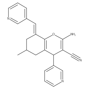 2-Amino-5,6,7,8-tetrahydro-6-methyl-4-(3-pyridinyl)-8-(3-pyridinylmethylene)-4H-1-benzopyran-3-carbonitrile Structure