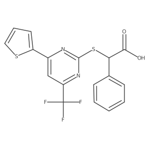 Phenyl{[4-(thiophen-2-yl)-6-(trifluoromethyl)pyrimidin-2-yl]sulfanyl}acetic acid Structure