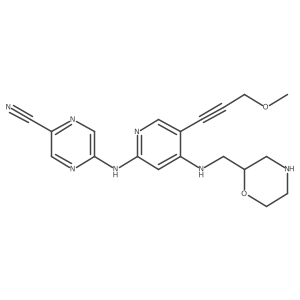 5-[[5-(3-methoxyprop-1-ynyl)-4-[[(2S)-morpholin-2-yl]methylamino]pyridin-2-yl]amino]pyrazine-2-carbonitrile Structure