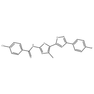 4-chloro-N-[(2Z)-5-[3-(4-fluorophenyl)-1,2,4-oxadiazol-5-yl]-4-methyl-1,3-thiazol-2(3H)-ylidene]benzamide Structure