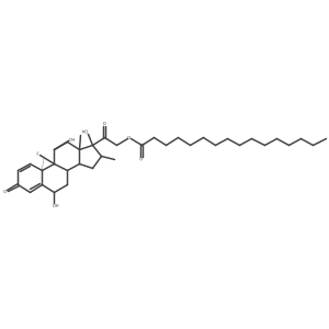 Pregna-1,4-diene-3,20-dione, 9-fluoro-6,11,17-trihydroxy-16-methyl-21-[(1-oxohexadecyl)oxy]-, (6I(2),11I(2),16I+/-)- Structure