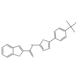 N-(5-(4-(trifluoromethyl)phenyl)-1,3,4-oxadiazol-2-yl)benzofuran-2-carboxamide结构式