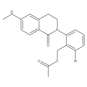 acetic acid 2-bromo-6-(6-methylamino-1-oxo-3,4-dihydro-1H-isoquinolin-2-yl)-benzyl ester Structure