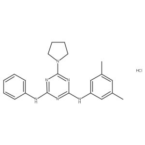 N2-(3,5-dimethylphenyl)-N4-phenyl-6-(pyrrolidin-1-yl)-1,3,5-triazine-2,4-diamine hydrochloride Structure