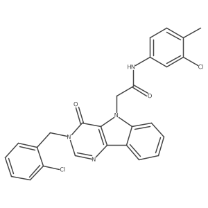 N-(3-chloro-4-methylphenyl)-2-(3-(2-chlorobenzyl)-4-oxo-3H-pyrimido[5,4-b]indol-5(4H)-yl)acetamide结构式