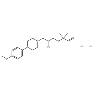 1-(4-(4-Methoxyphenyl)piperazin-1-yl)-3-((2-methylbut-3-en-2-yl)oxy)propan-2-ol dihydrochloride Structure