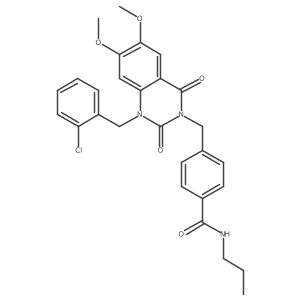 4-((1-(2-chlorobenzyl)-6,7-dimethoxy-2,4-dioxo-1,2-dihydroquinazolin-3(4H)-yl)methyl)-N-propylbenzamide Structure