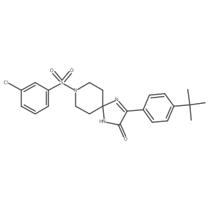 3-(4-(Tert-butyl)phenyl)-8-((3-chlorophenyl)sulfonyl)-1,4,8-triazaspiro[4.5]dec-3-en-2-one Structure