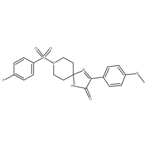 8-((4-Fluorophenyl)sulfonyl)-3-(4-methoxyphenyl)-1,4,8-triazaspiro[4.5]dec-3-en-2-one结构式