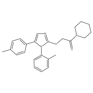 1-(piperidin-1-yl)-2-((1-(o-tolyl)-5-(p-tolyl)-1H-imidazol-2-yl)thio)ethanone结构式