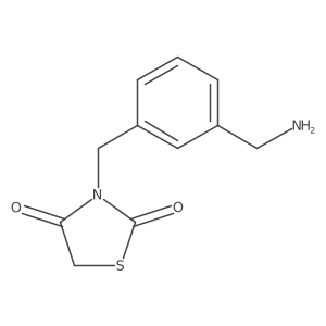 3-{[3-(Aminomethyl)phenyl]methyl}-1,3-thiazolidine-2,4-dione结构式