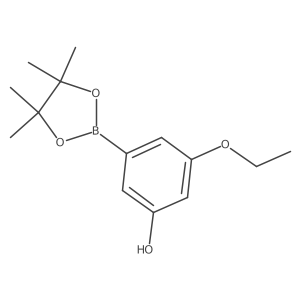 3-ethoxy-5-(4,4,5,5-tetramethyl-1,3,2-dioxaborolan-2-yl)Phenol结构式