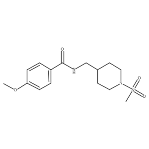 4-methoxy-N-((1-(methylsulfonyl)piperidin-4-yl)methyl)benzamide Structure