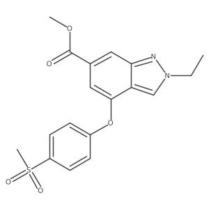 Methyl 2-ethyl-4-[4-(methylsulfonyl)phenoxy]-2H-indazole-6-carboxylate结构式