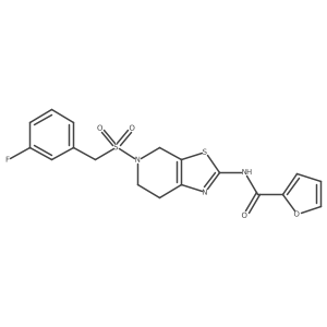 N-(5-((3-fluorobenzyl)sulfonyl)-4,5,6,7-tetrahydrothiazolo[5,4-c]pyridin-2-yl)furan-2-carboxamide结构式