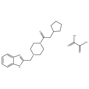 1-(4-((1H-benzo[d]imidazol-2-yl)methyl)piperazin-1-yl)-2-cyclopentylethanone oxalate Structure
