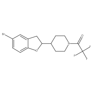 1-[4-(5-Bromo-2,3-dihydro-benzofuran-2-yl)-piperidin-1-yl]-2,2,2-trifluoro-ethanone Structure