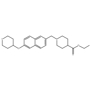 ethyl 1-((6-(tetrahydro-2H-pyran-4-yloxy)naphthalen-2yl)methyl)piperidine-4-carboxylate结构式