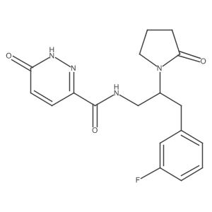 N-(3-(3-fluorophenyl)-2-(2-oxopyrrolidin-1-yl)propyl)-6-oxo-1,6-dihydropyridazine-3-carboxamide Structure