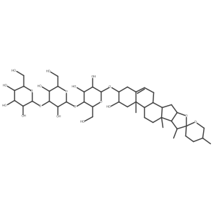 (2I+/-,3I(2),25R)-2-Hydroxyspirost-5-en-3-yl O-I(2)-D-glucopyranosyl-(1a3)-O-I(2)-D-glucopyranosyl-(1a4)-I(2)-D-galactopyranoside结构式