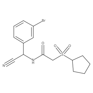 N-[(3-bromophenyl)(cyano)methyl]-2-(cyclopentanesulfonyl)acetamide结构式