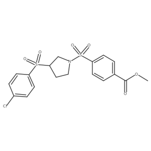Methyl 4-((3-((4-chlorophenyl)sulfonyl)pyrrolidin-1-yl)sulfonyl)benzoate Structure