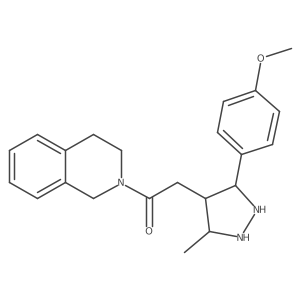 1-(3,4-dihydro-1H-isoquinolin-2-yl)-2-[3-(4-methoxyphenyl)-5-methylpyrazolidin-4-yl]ethanone结构式