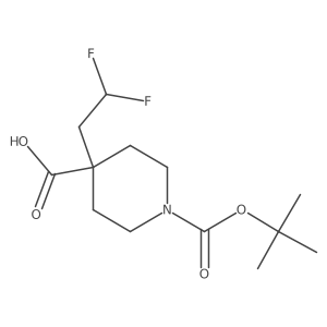 4-(2,2-Difluoroethyl)-1-[(2-methylpropan-2-yl)oxycarbonyl]piperidine-4-carboxylic acid结构式
