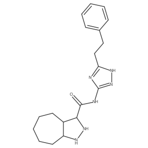 N-[5-(2-phenylethyl)-1H-1,2,4-triazol-3-yl]-1,2,3,3a,4,5,6,7,8,8a-decahydrocyclohepta[c]pyrazole-3-carboxamide结构式