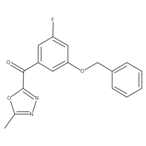 [3-[(Benzyl)oxy]-5-fluorophenyl](5-methyl-1,3,4-oxadiazol-2-yl)methanone Structure