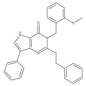 2-(benzylthio)-3-(2-methoxybenzyl)-7-phenyl-3H-pyrrolo[3,2-d]pyrimidin-4(5H)-one Structure