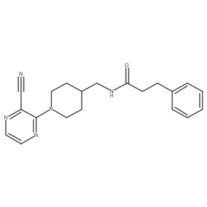 N-((1-(3-cyanopyrazin-2-yl)piperidin-4-yl)methyl)-3-phenylpropanamide结构式