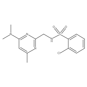 2-chloro-N-((4-(dimethylamino)-6-methylpyrimidin-2-yl)methyl)benzenesulfonamide结构式
