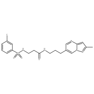 3-(3-fluorobenzenesulfonamido)-N-(3-{2-methylpyrazolo[1,5-a]pyrimidin-6-yl}propyl)propanamide结构式