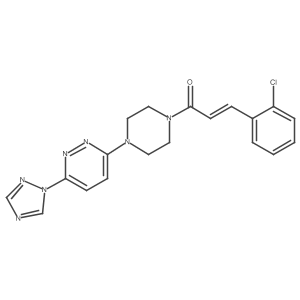 (E)-1-(4-(6-(1H-1,2,4-triazol-1-yl)pyridazin-3-yl)piperazin-1-yl)-3-(2-chlorophenyl)prop-2-en-1-one Structure