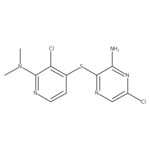 6-Chloro-3-((3-chloro-2-(dimethylamino)pyridin-4-yl)thio)pyrazin-2-amine结构式
