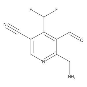 2-(Aminomethyl)-5-cyano-4-(difluoromethyl)pyridine-3-carboxaldehyde结构式