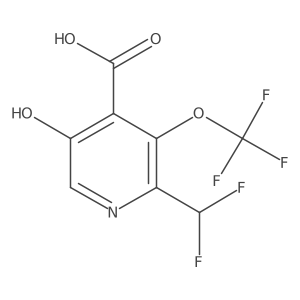 2-(Difluoromethyl)-5-hydroxy-3-(trifluoromethoxy)pyridine-4-carboxylic acid结构式