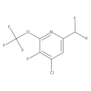 4-Chloro-6-(difluoromethyl)-3-fluoro-2-(trifluoromethoxy)pyridine结构式