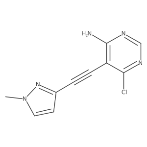 6-Chloro-5-[2-(1-methylpyrazol-3-yl)ethynyl]pyrimidin-4-amine结构式