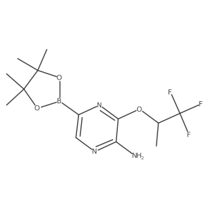 5-(4,4,5,5-Tetramethyl-1,3,2-dioxaborolan-2-yl)-3-(2,2,2-trifluoro-1-methylethoxy)-2-pyrazinamine结构式
