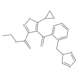 ethyl 5-cyclopropyl-4-{2-[(1H-1,2,4-triazol-1-yl)methyl]benzoyl}-1,2-oxazole-3-carboxylate结构式