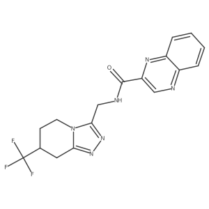 N-((7-(trifluoromethyl)-5,6,7,8-tetrahydro-[1,2,4]triazolo[4,3-a]pyridin-3-yl)methyl)quinoxaline-2-carboxamide结构式